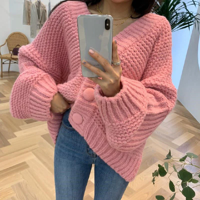 Buttoned Cable Knit Cardigan - Image 5