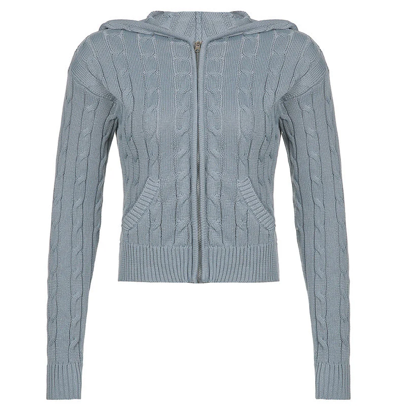 Cable Knit Hooded Cardigan - Image 9