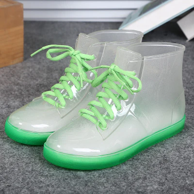 Candy Color Transparent Rain Boots - Image 6