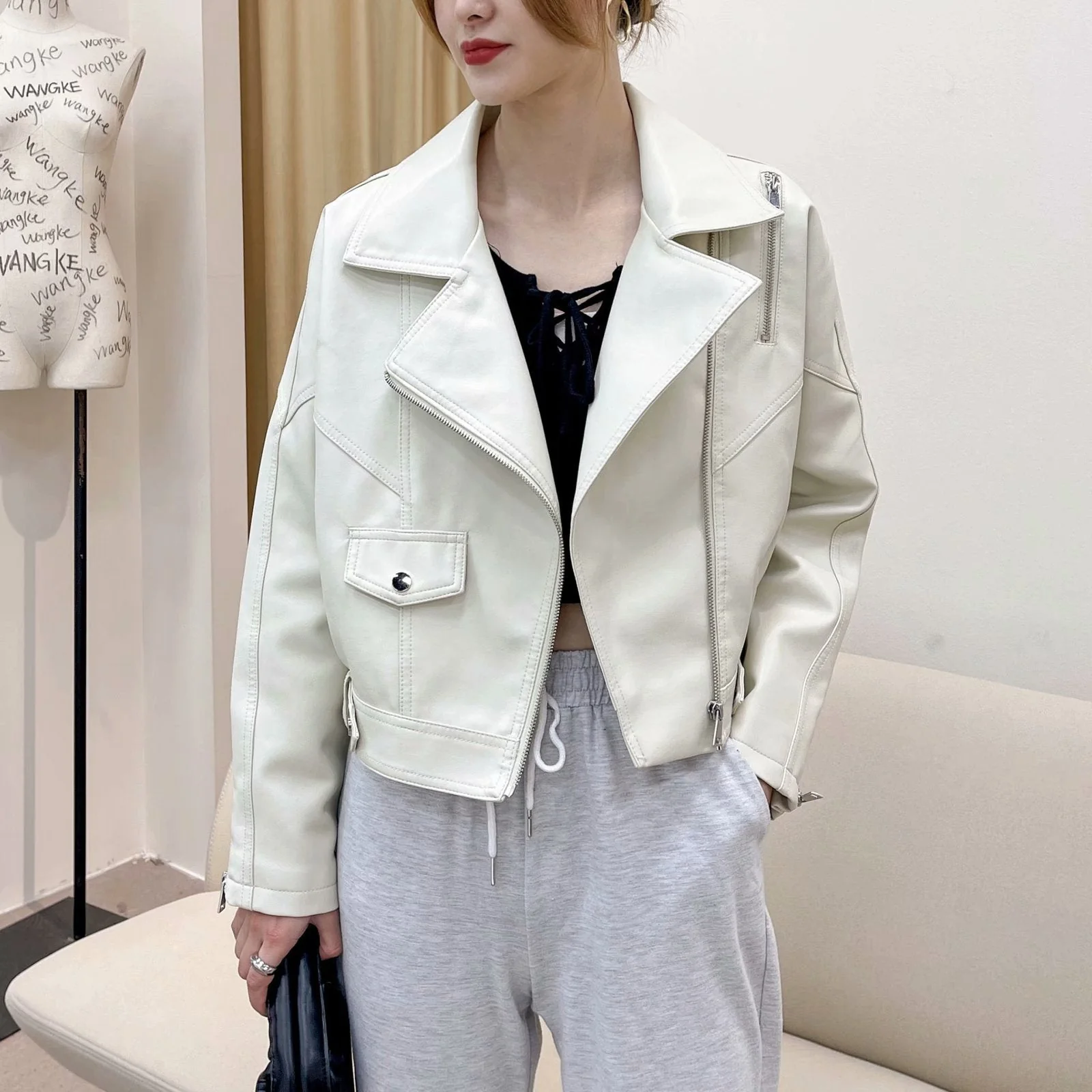 Casual Short PU Leather Jacket - Image 2