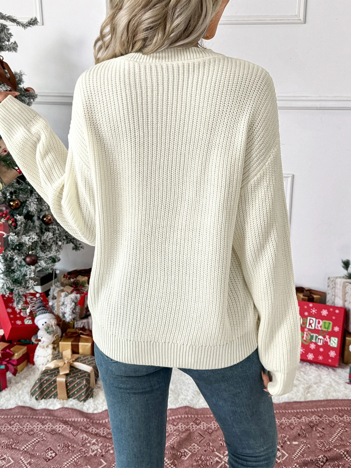 Christmas Bow Plaid Sweater - Image 8