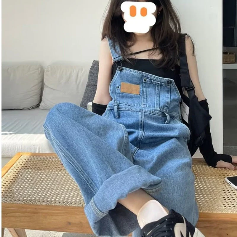 Classic Boyfriend Fit Denim Overall - Image 4