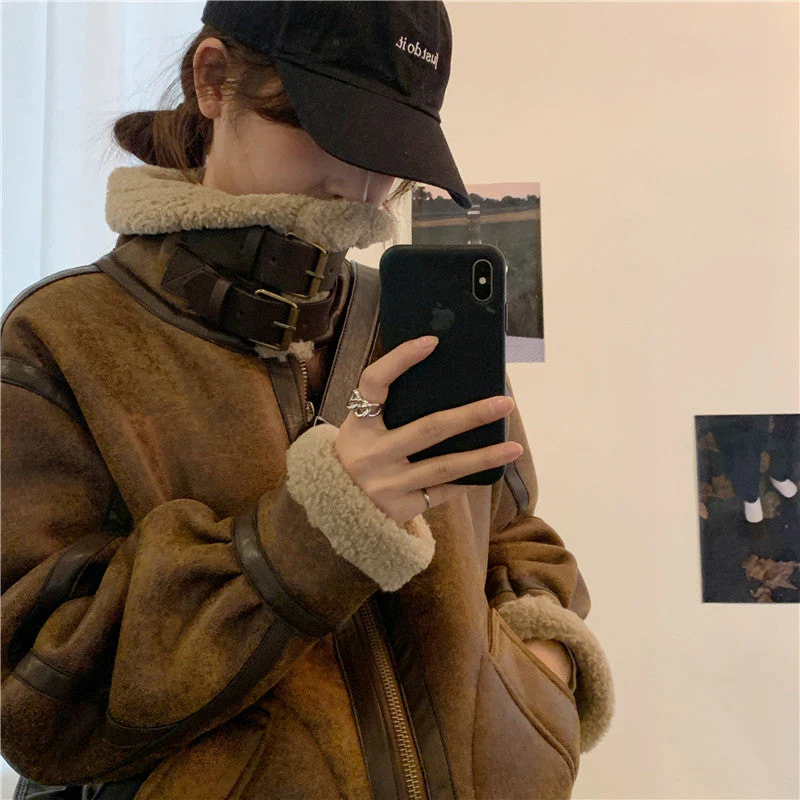 Coffee Motorcycle Leather Jacket - Image 4