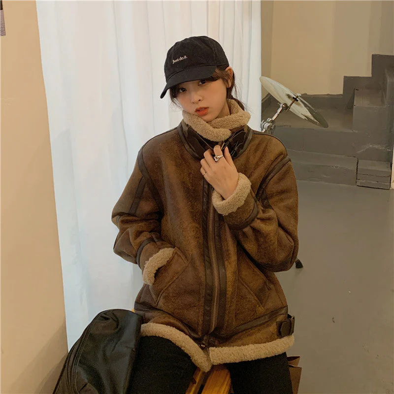 Coffee Motorcycle Leather Jacket - Image 6