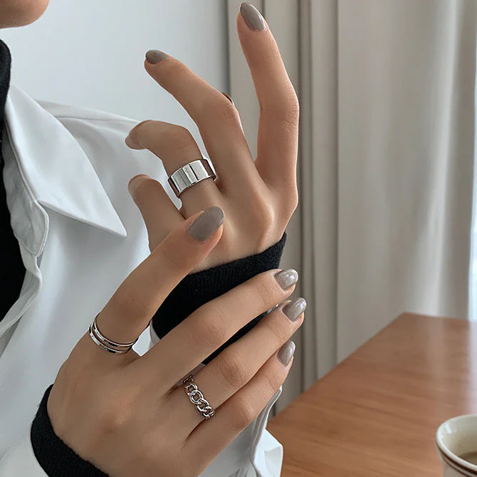Cold Wind Opening Adjustable Ring 3-Piece Set - Image 6