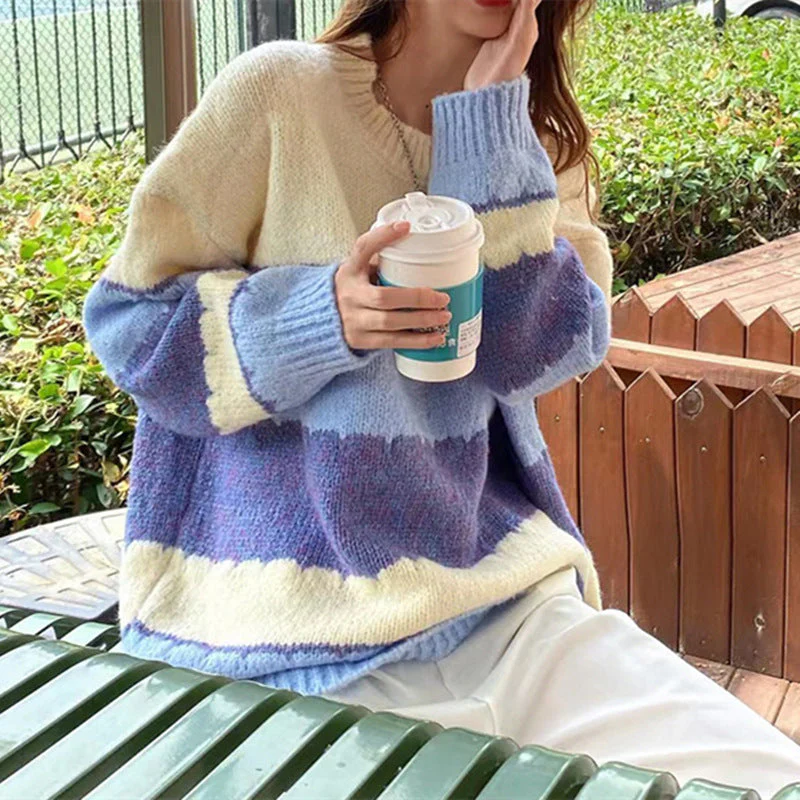 Color Block Striped Sweater - Image 7