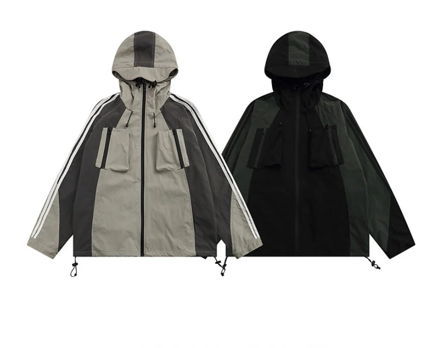 Color Block Zip Up Hooded Jacket - Image 3