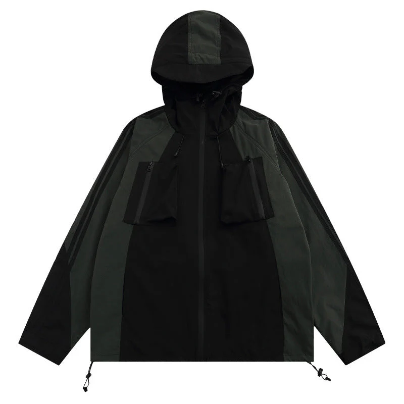 Color Block Zip Up Hooded Jacket - Image 4