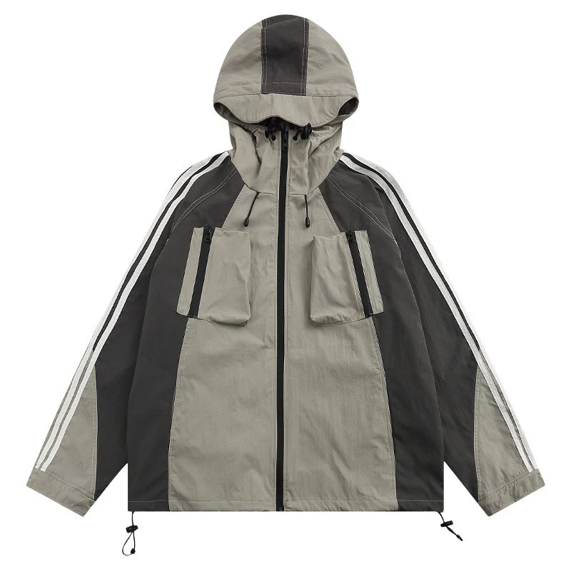 Color Block Zip Up Hooded Jacket - Image 5