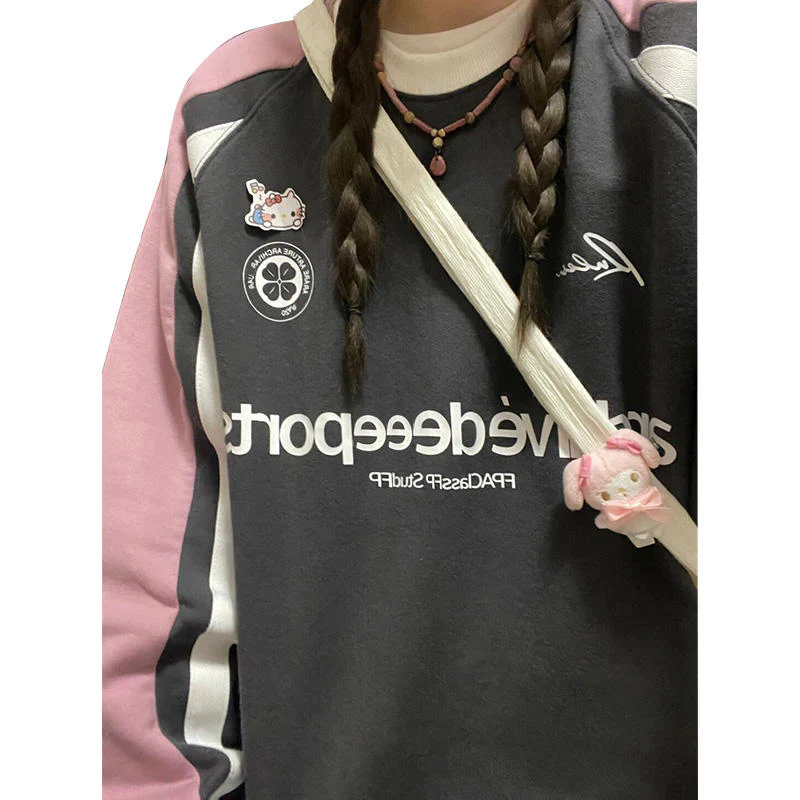 Contrast Color Raglan Sweatshirt - Image 8
