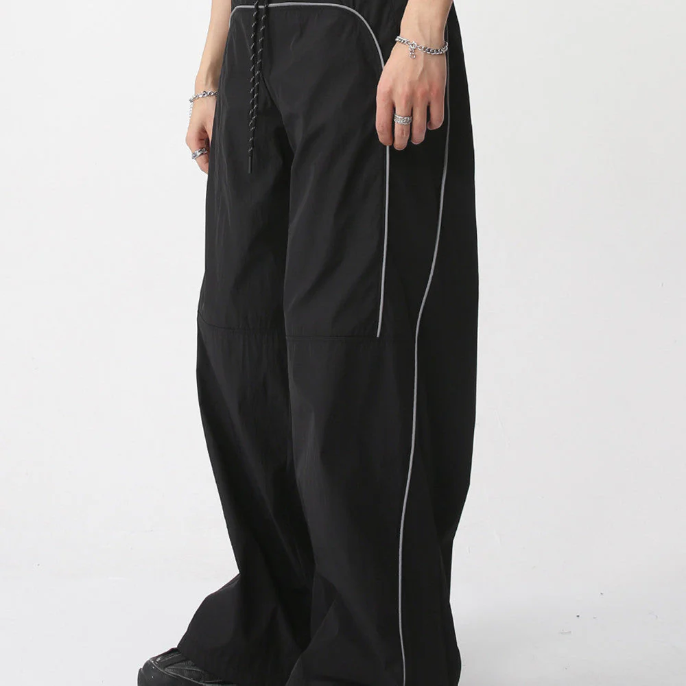 Contrast Piping Baggy Sweatpants - Image 2