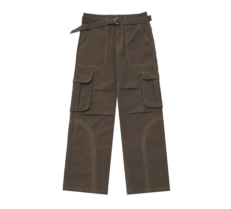 Contrast Stitch Baggy Cargo Pants - Image 3