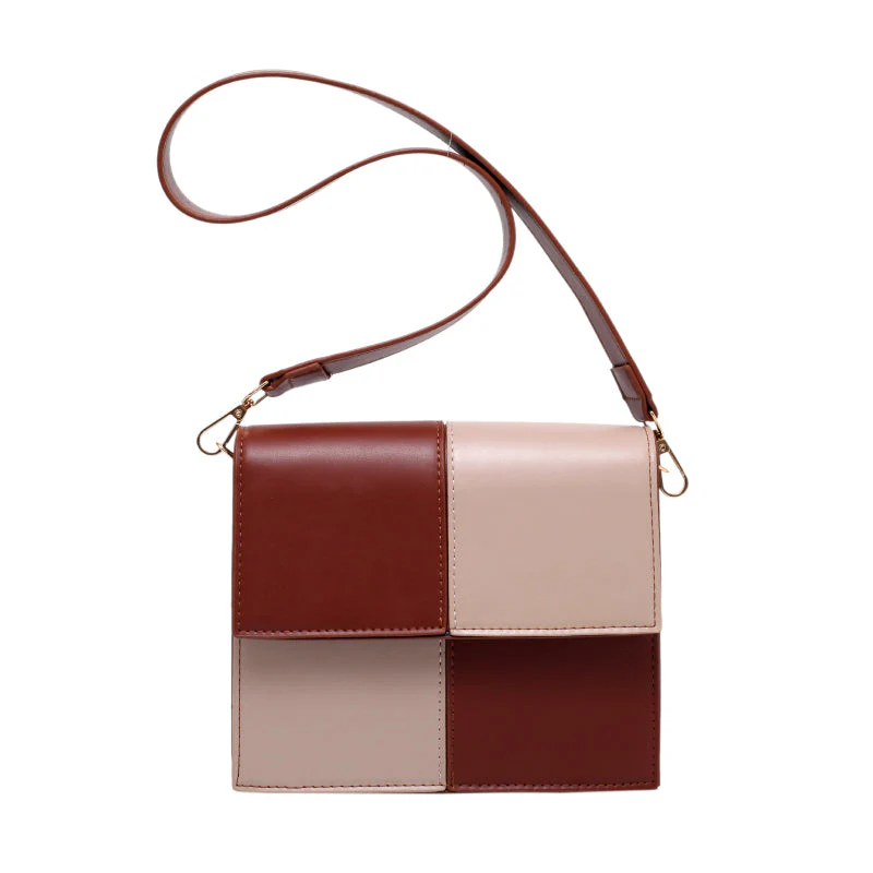 Contrast Stitching Square Shoulder Bag - Image 8