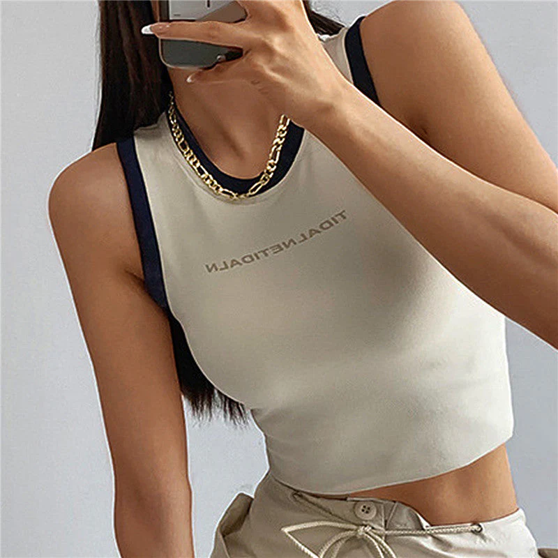 Contrast Trim Racer Back Tank Top - Image 3