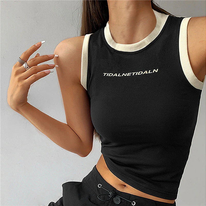 Contrast Trim Racer Back Tank Top - Image 4