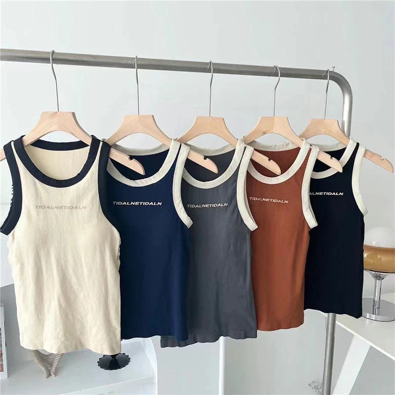 Contrast Trim Racer Back Tank Top - Image 7