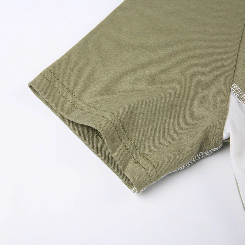 Contrasting Raglan Short Sleeve Tee - Image 7