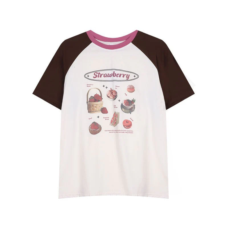 Cottage Strawberry Raglan Sleeve Oversized Tee - Image 9
