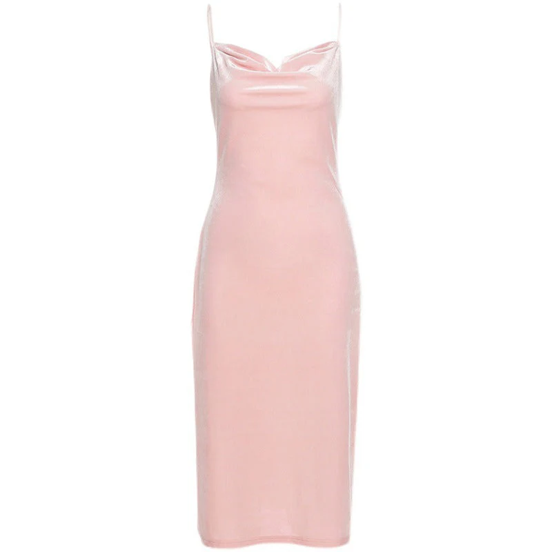 Cowl Neck Split Party Maxi Dress - Image 3