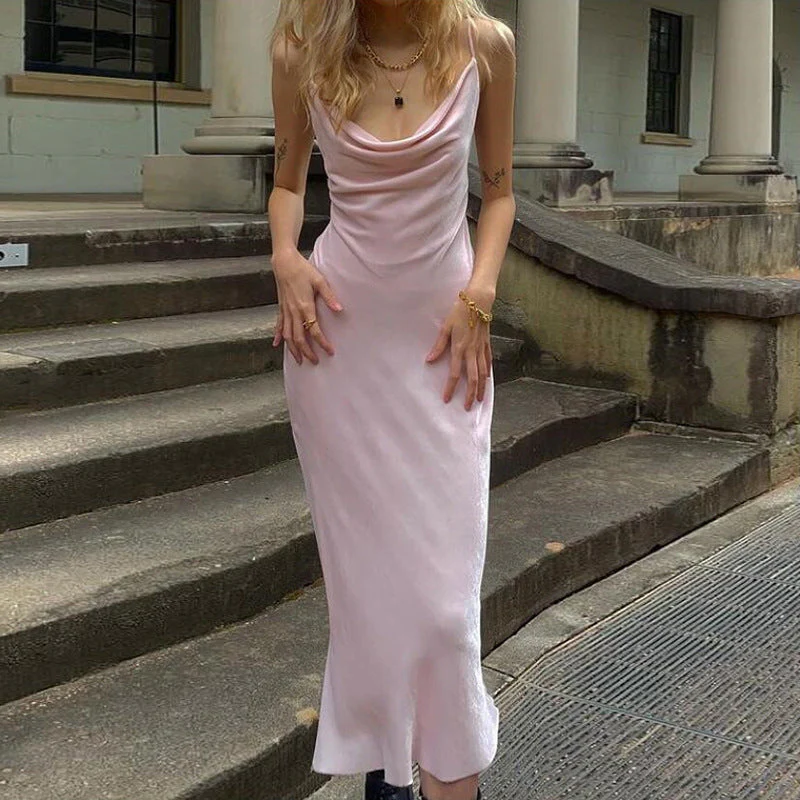 Cowl Neck Split Party Maxi Dress - Image 4