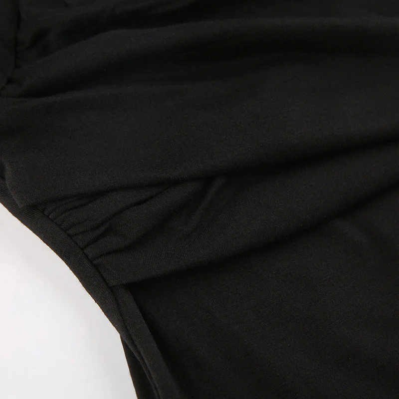 Criss Cross Ruched V Neck Tee - Image 5