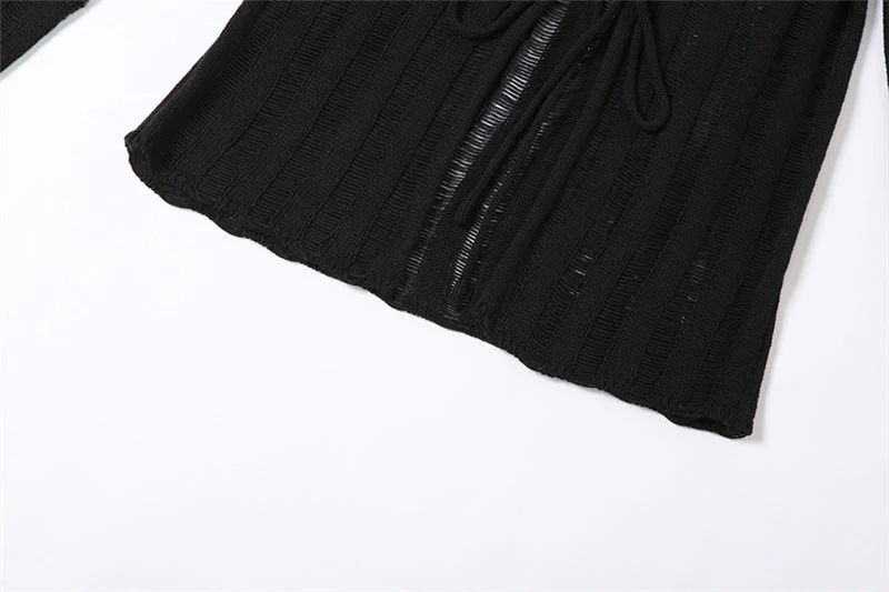 Crochet Knit Long Sleeve Top - Image 6