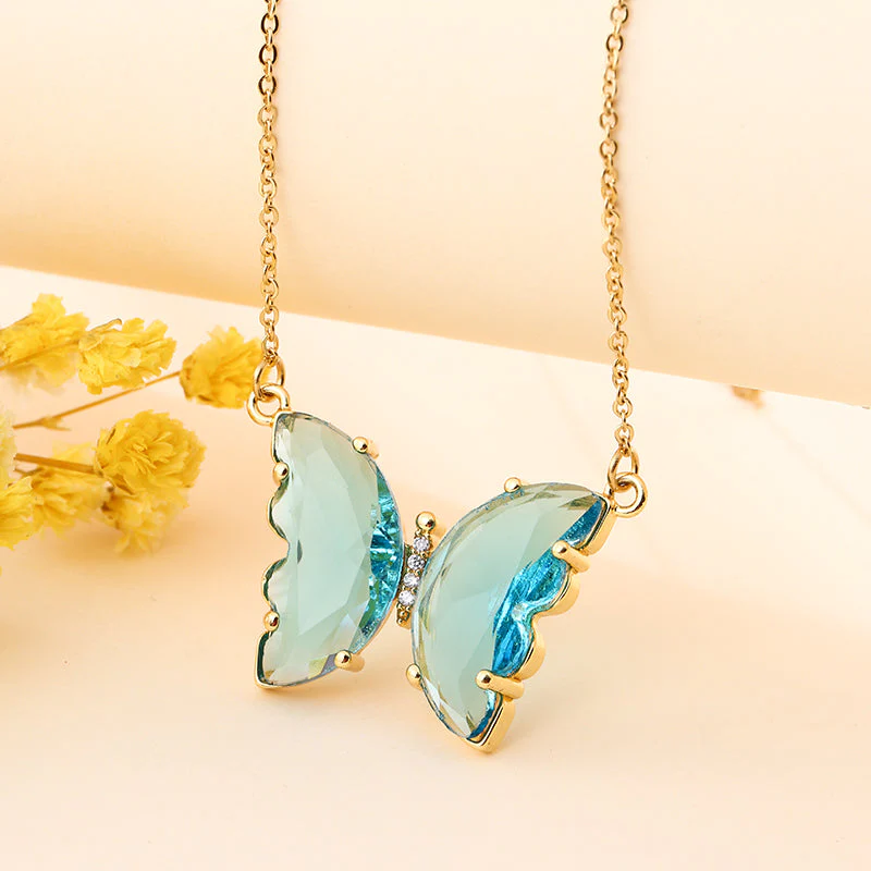 Crystal glass butterfly necklace - Image 5
