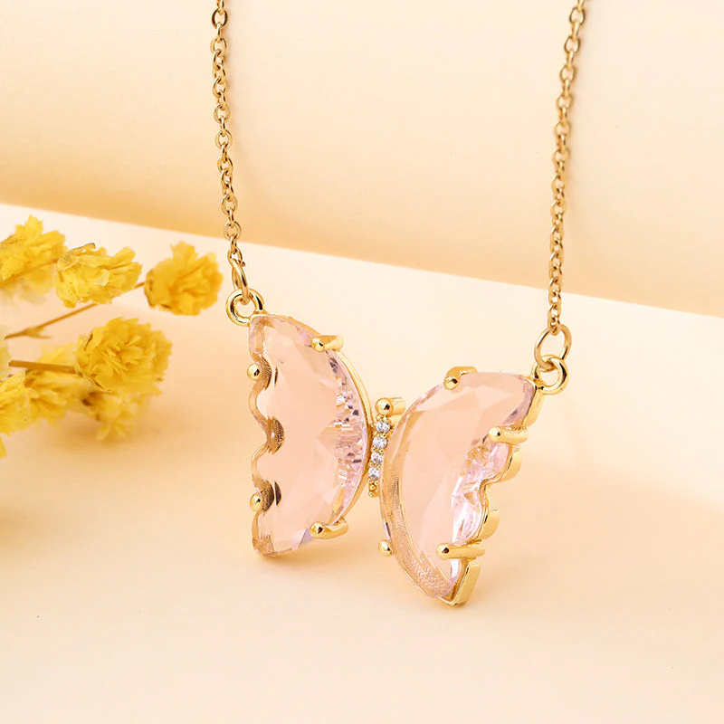 Crystal glass butterfly necklace - Image 6
