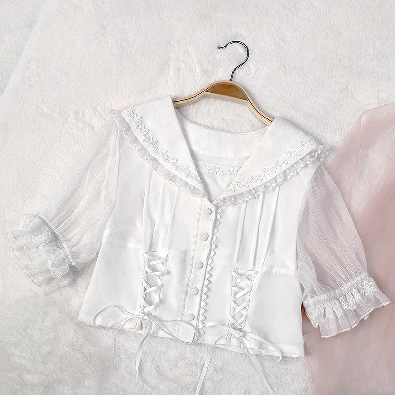 Cute Bunny Lace Shirt - Image 2