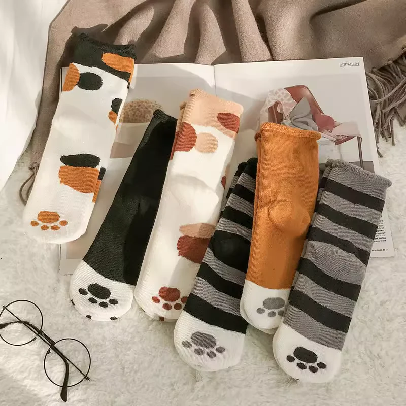 Cute Cat Paw Cotton Socks - Image 2