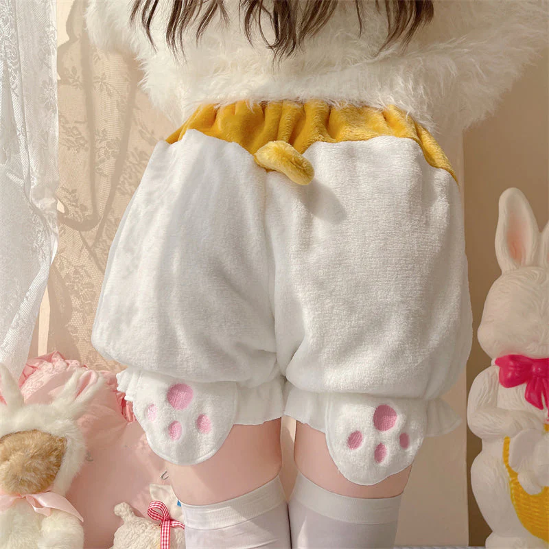 Cute Cat Paw Plush Shorts - Image 3