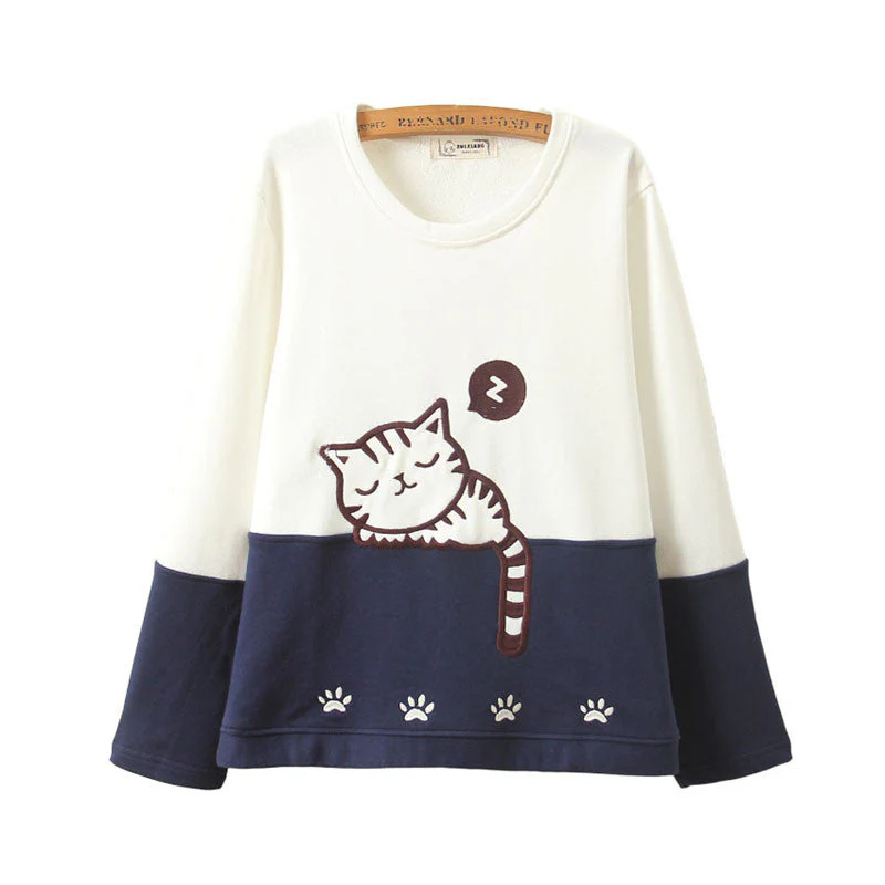 Cute Cat Fleece Pullover - Image 2
