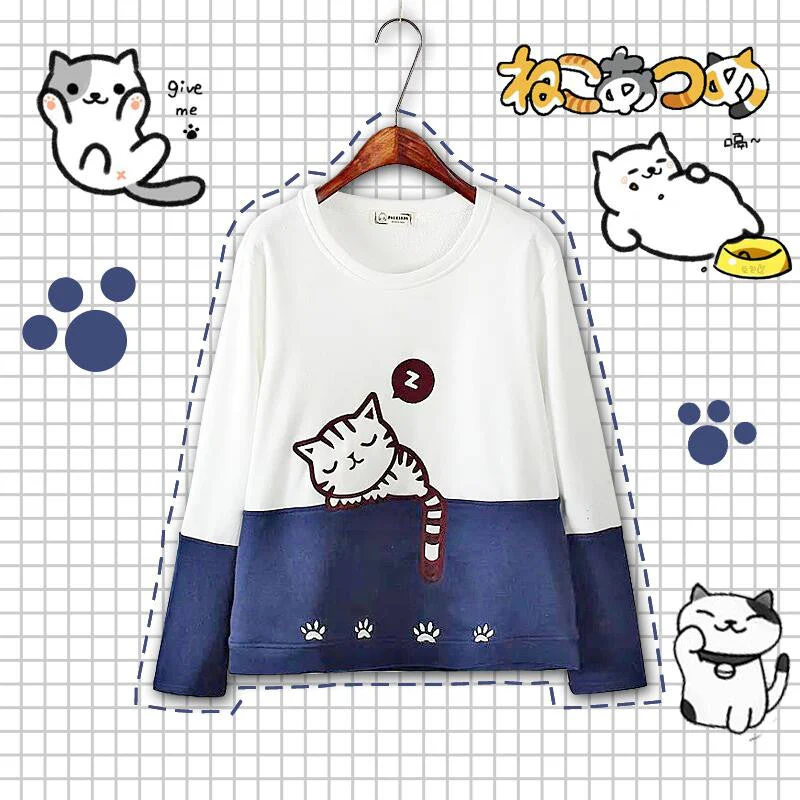 Cute Cat Fleece Pullover - Image 5