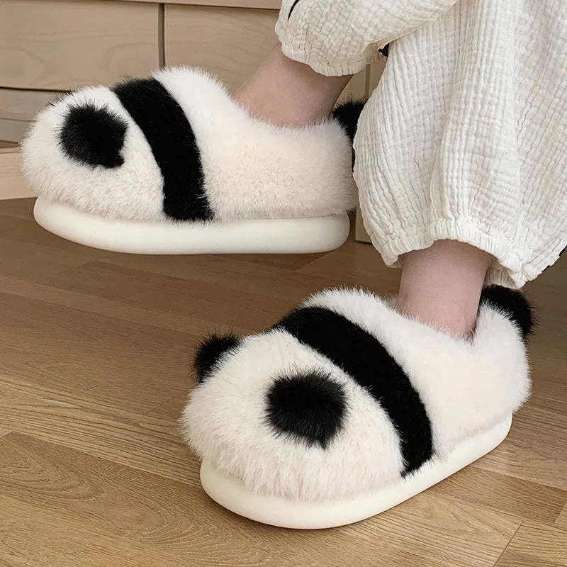 Cute Panda Plush Warm Shoes - Image 2
