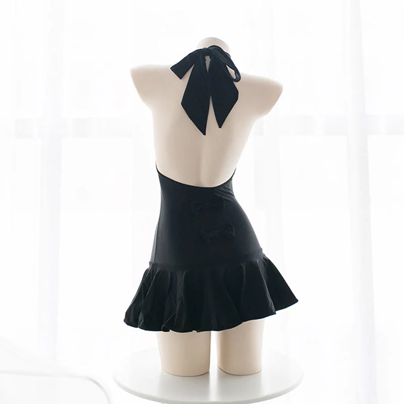 Black Bow Swimsuit Dress - Image 2