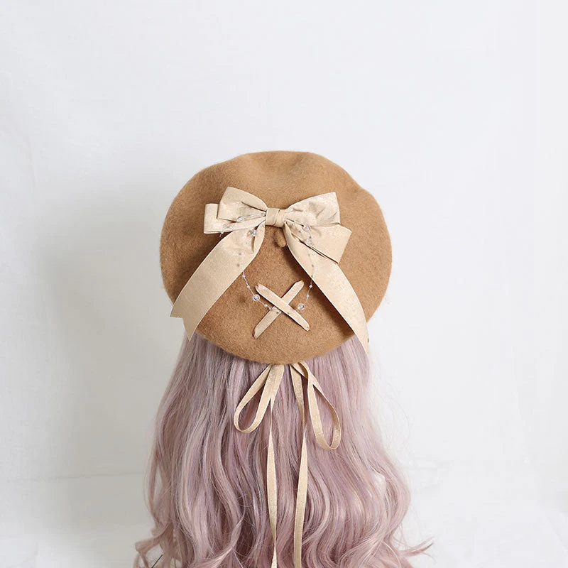 Cute Woolen Bow Beret