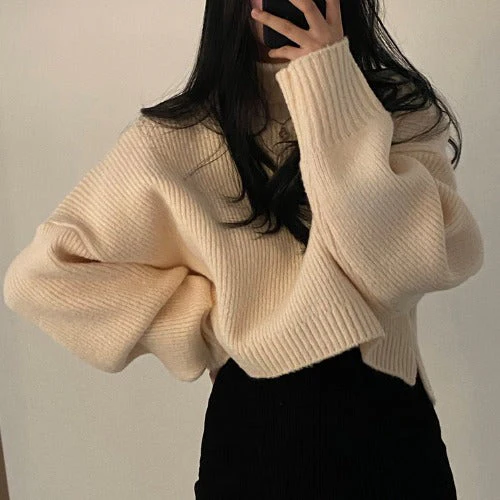 Dark Academia Oversized Crochet Knit Sweater - Image 9