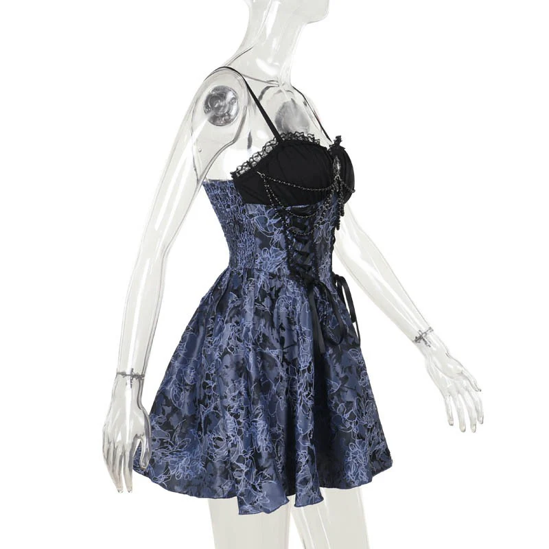 Dark Style Two-Tone Suspender Dress - Image 8