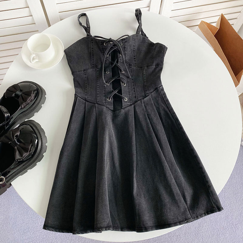 Denim Slip Dress - Image 2