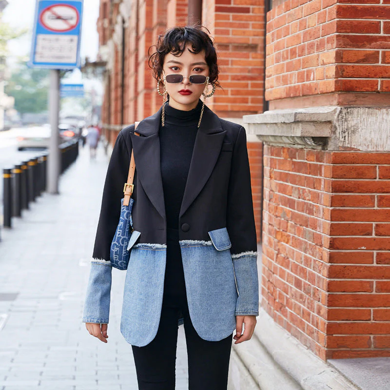 Denim Stitching Blazer - Image 4