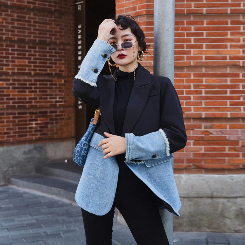 Denim Stitching Blazer - Image 5