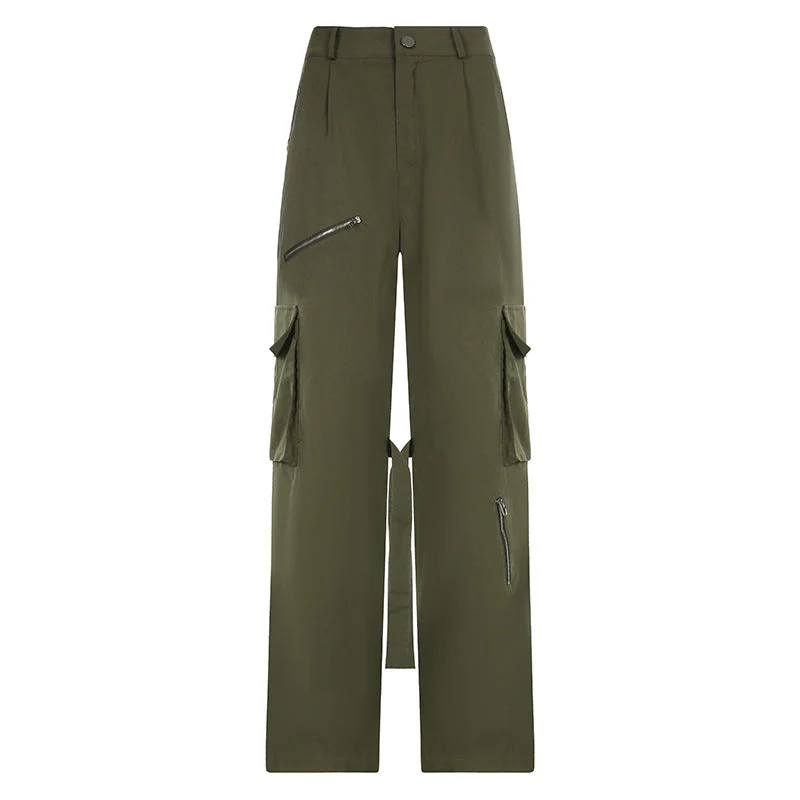 Detachable Strap Zip Fly Cargo Pants - Image 3