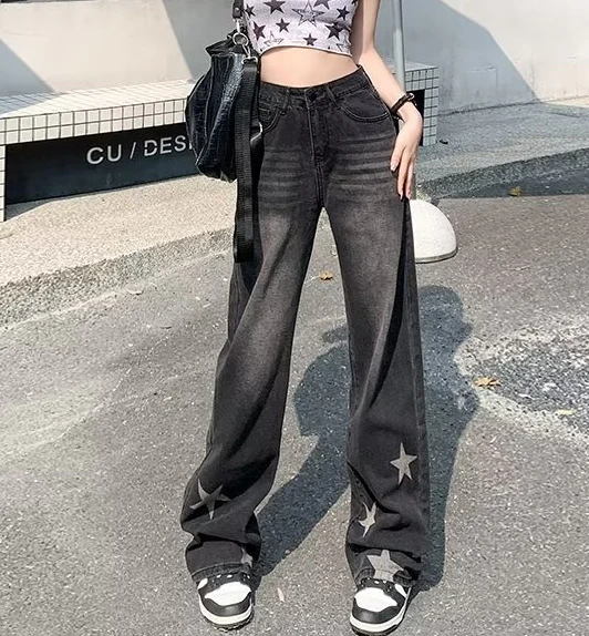 Distressed Star Print Wide-leg Jeans - Image 7