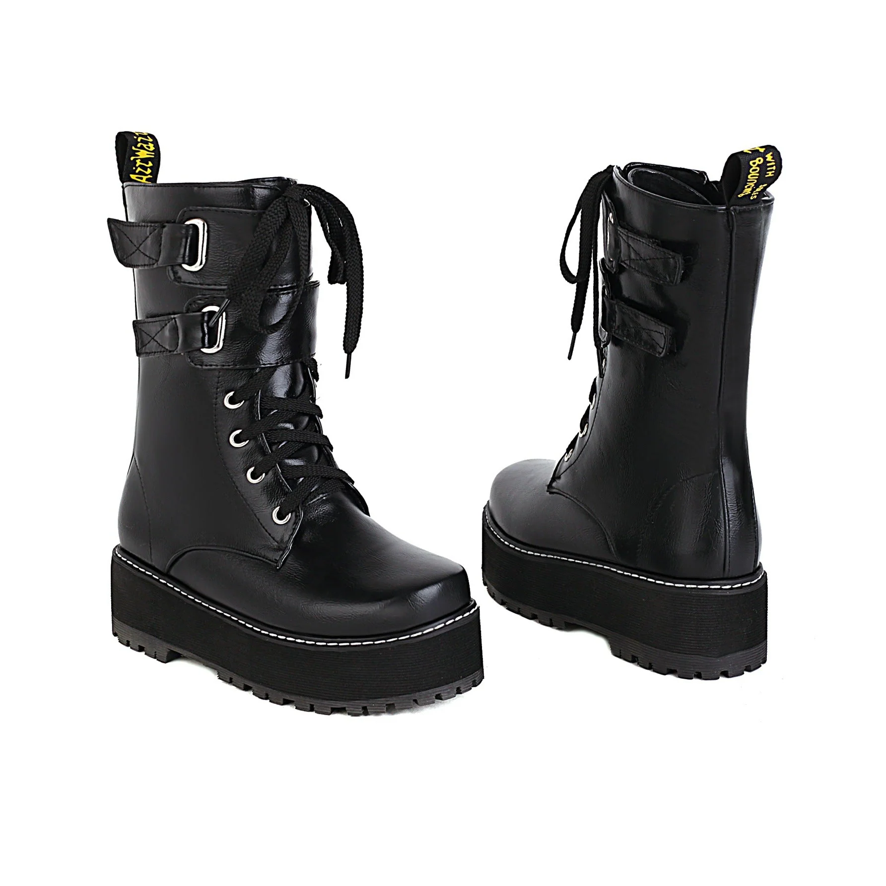 Double Row Metal Belt Martin Boots - Image 3