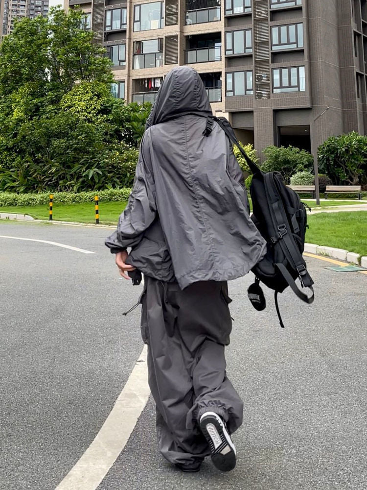 Drawstring Pocket Patch Size Friendly Parachute Cargo Pants - Image 6