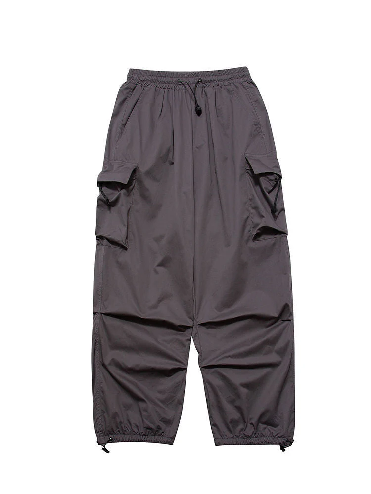 Drawstring Pocket Patch Size Friendly Parachute Cargo Pants - Image 8