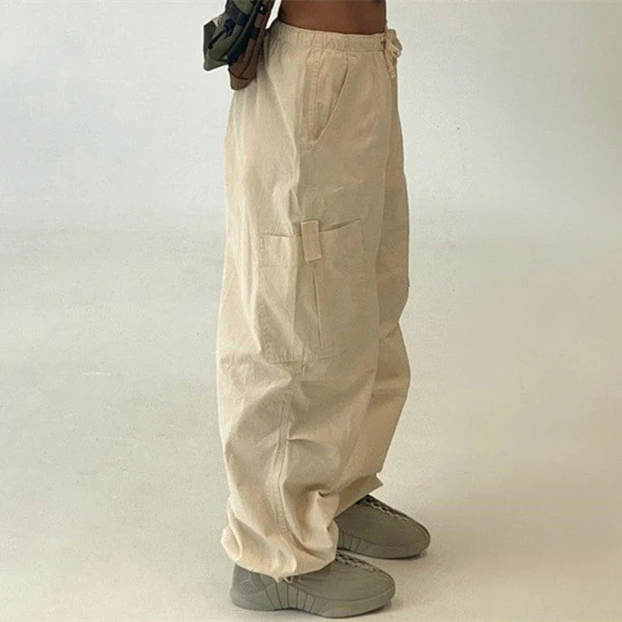 Drawstring Y2K Baggy Parachute Pants - Image 2