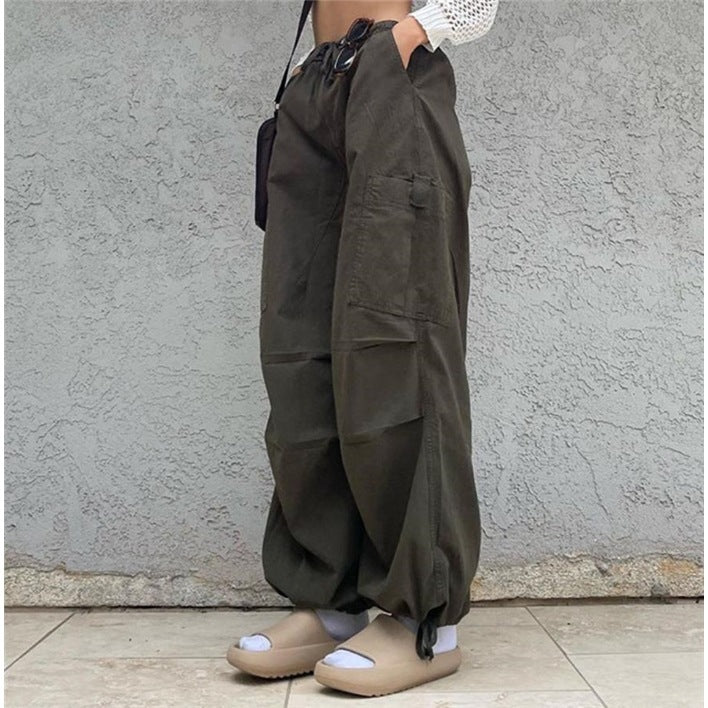 Drawstring Y2K Baggy Parachute Pants - Image 5