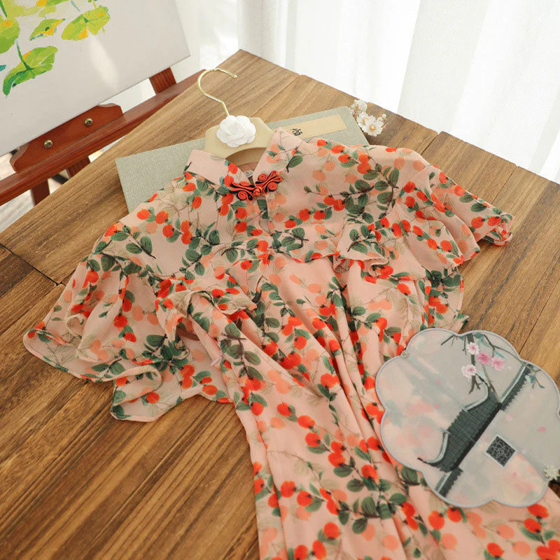 Elegant Fruit Pattern Cheongsam Dress - Image 2
