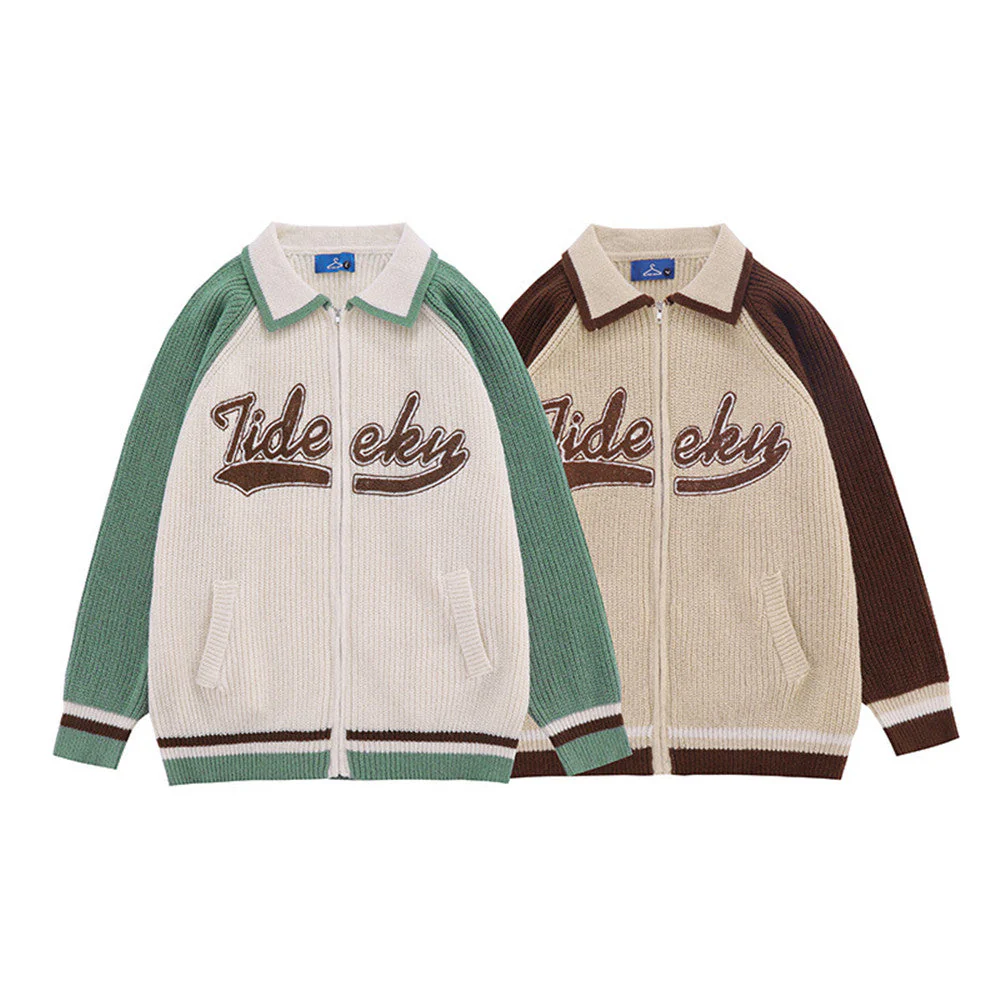 Emboidery Logo Zip Up Knit Cardigan - Image 2